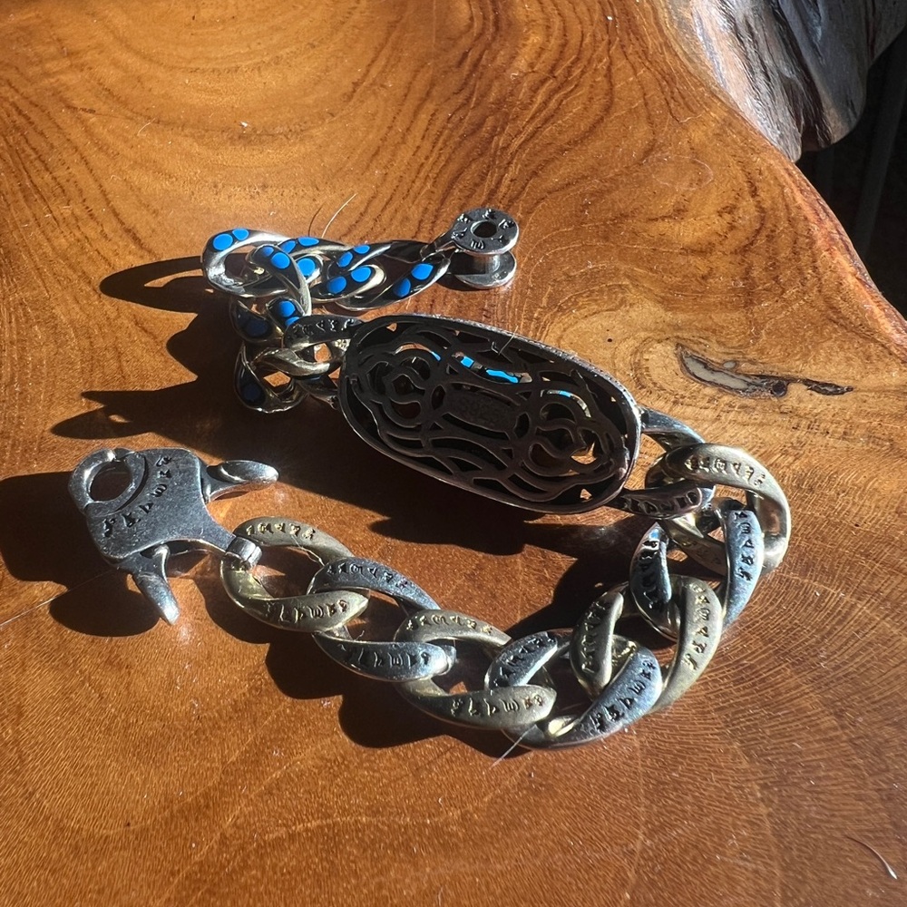 925 Sterling Silver Vintage Tibetan Prayer Wheel Bracelet (actually spins) - Picture 2 of 3